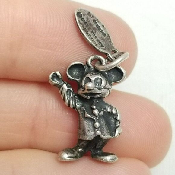 Vintage Walt Disney Production Disney Land Mickey Mouse Charm 3D Sterling Silver - Picture 1 of 9